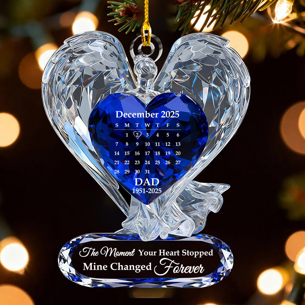 The Moment Your Heart Stopped-Personalized Angel Memorial Ornament