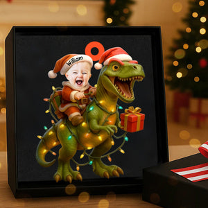 Custom Baby Photo Dinosaur Ornament