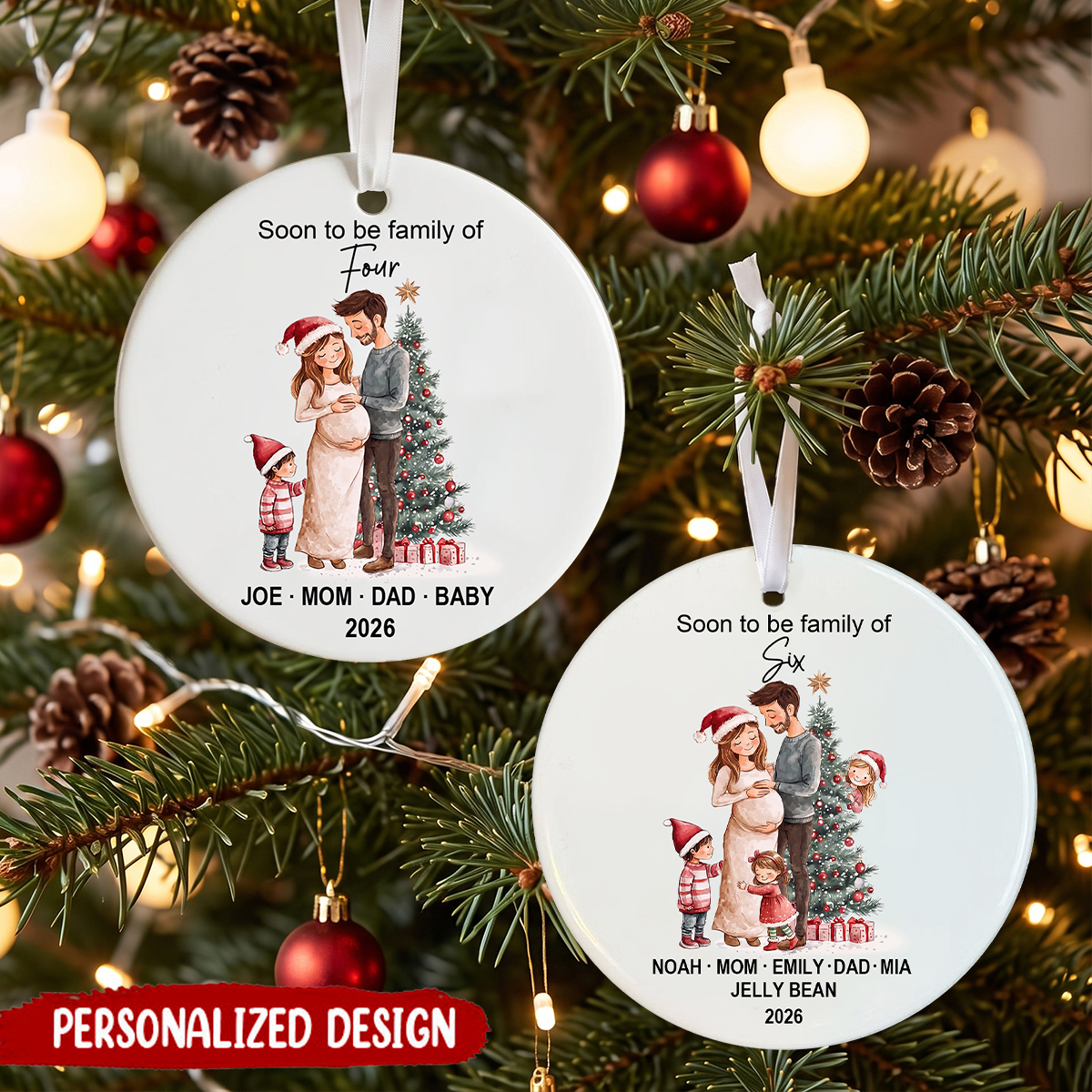 Pregnancy Custom Family  Christmas Ornament