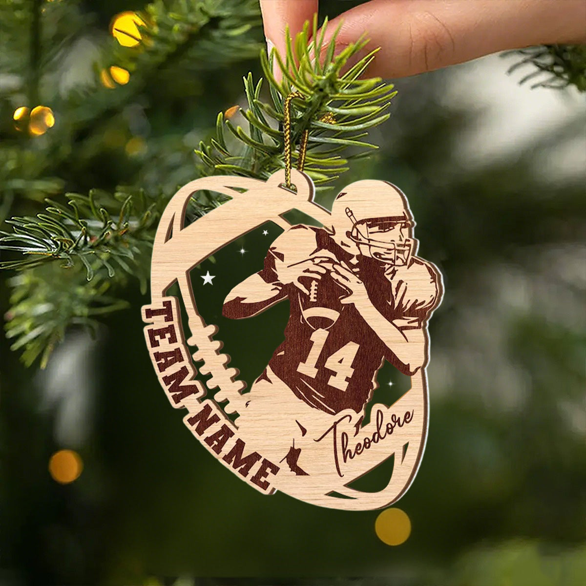 Personalized Football Ornament, Football Player Christmas Keepsake