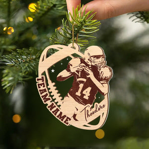 Personalized Football Ornament, Football Player Christmas Keepsake