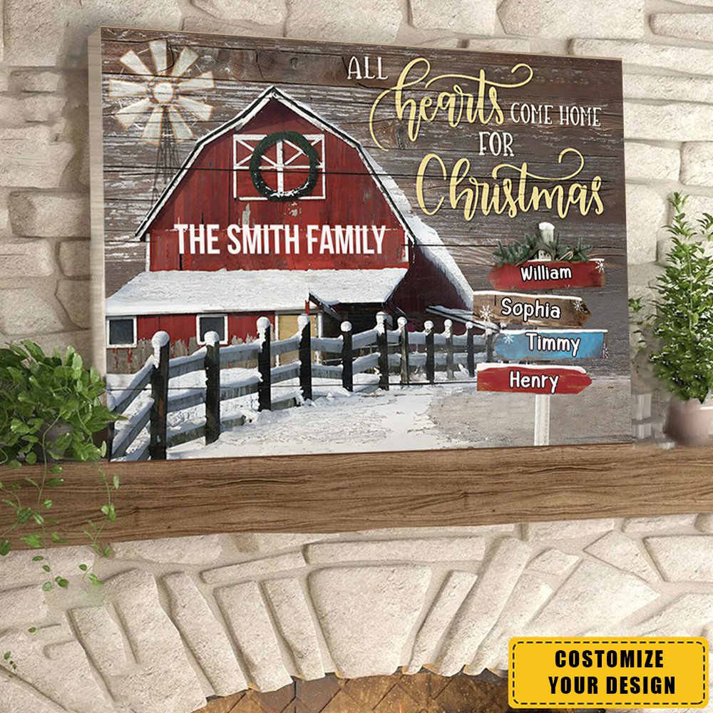 Personalized Names Christmas Wall Decor All Hearts Come Home For Christmas