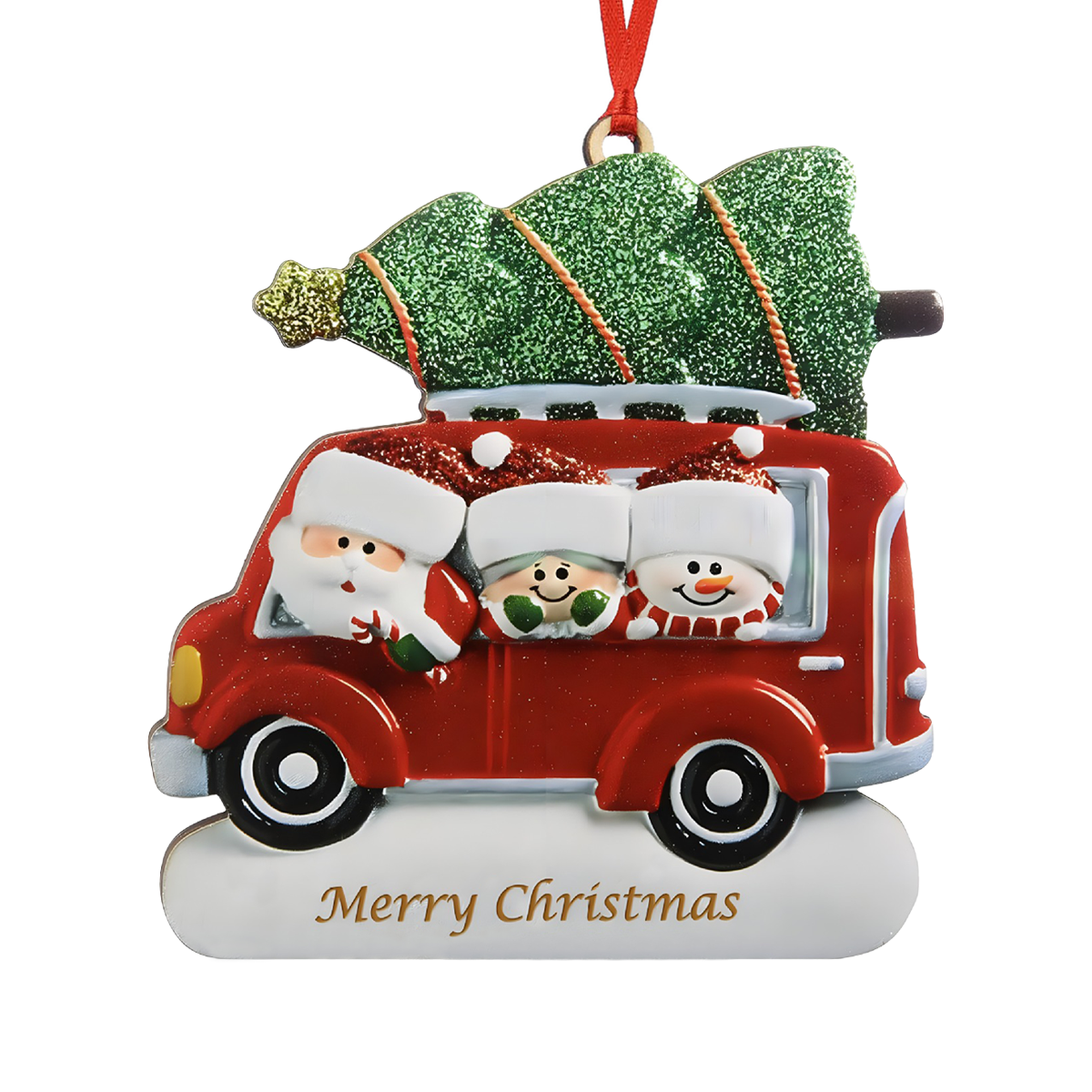 Personalized Christmas Family Red Truck Ornament-Gift For Family