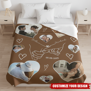 Anniversary Gift Custom Photo Name Blanket