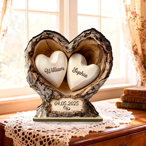 Custom Wooden Tree Hole Heart Decor,Anniversary Gift for Couple