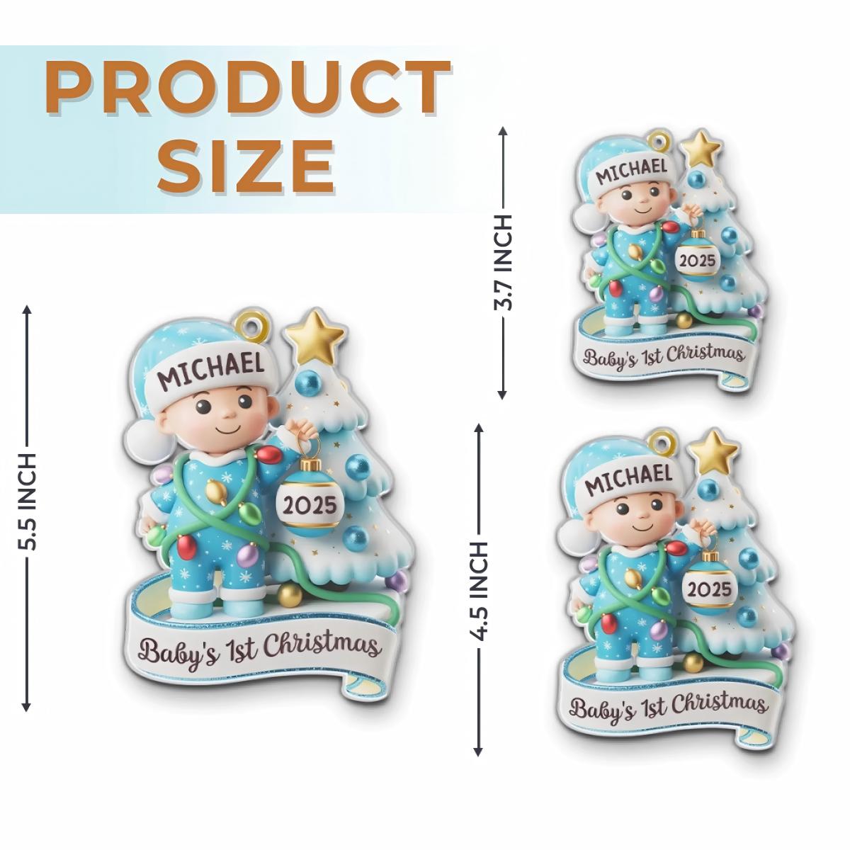 Personalized Christmas Newborn Baby Shower Ornament