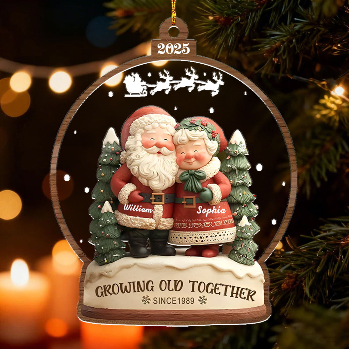Growing Old Together Christmas Ornament