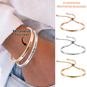 In Memory Of Personalized Memorial Adjustable Bracelet