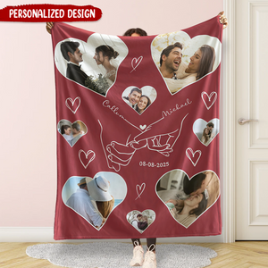 Anniversary Gift Custom Photo Name Blanket