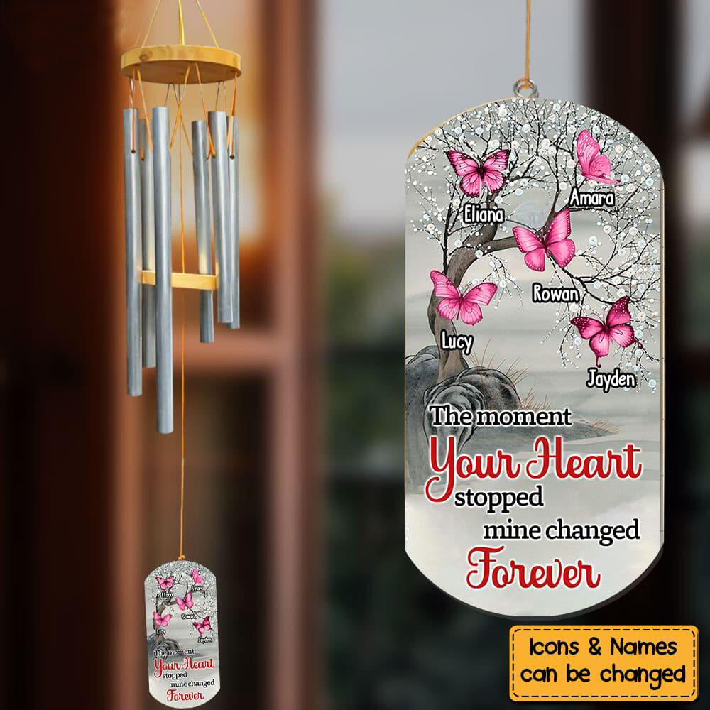 Memorial Gift The Moment Your Heart Stopped Mine Changed Forever Wind Chime