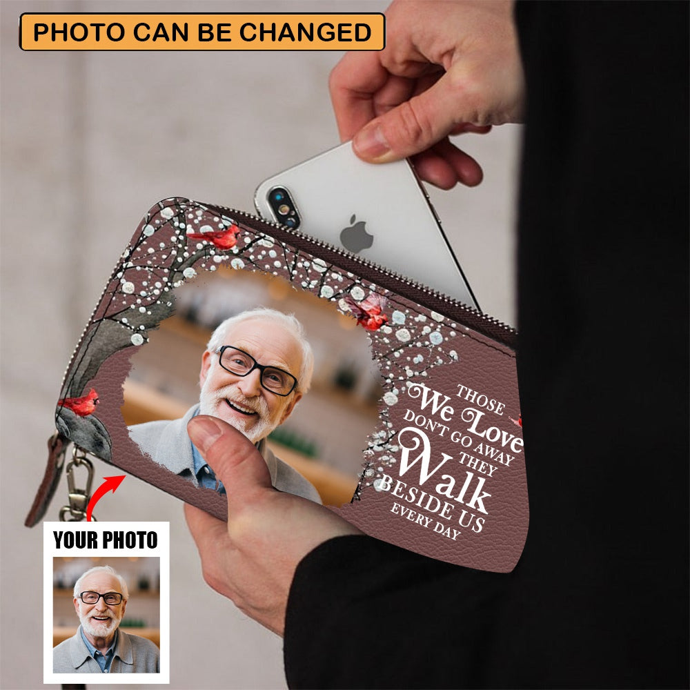 Custom Photo I'll Carry You -  Personalized Leather Long Wallet