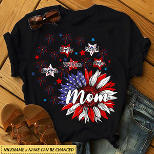 4th Of July Grandma Sunflowers Woman Personalized T-Shirts