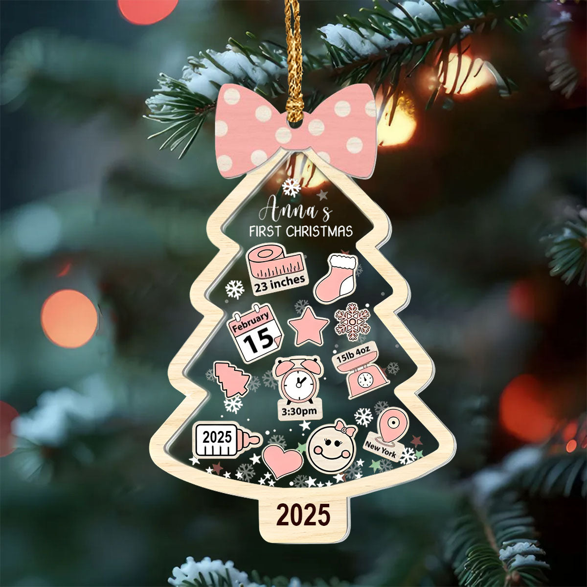 Personalized Baby 1st Christmas Ornament,Custom New Baby Gift