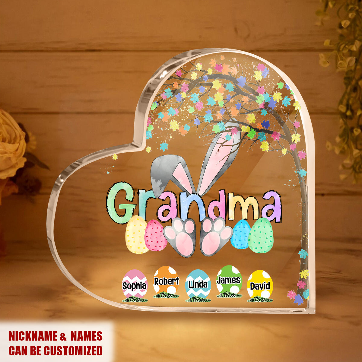 Personalized Easter Grandma Bunny Acrylic Plaque, Grandma Easter Day Gifts