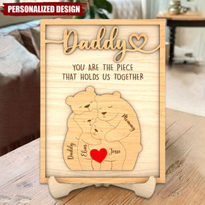 Personalized Bear Family Puzzle Sign For Father's Day Gift