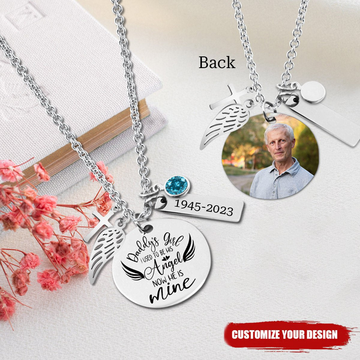 Daddy's Girl Personalized Memorial Necklace With Birthstone