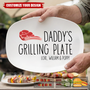Personalized Grilling Platter, Dad BBQ Tray, Father's Day Gift