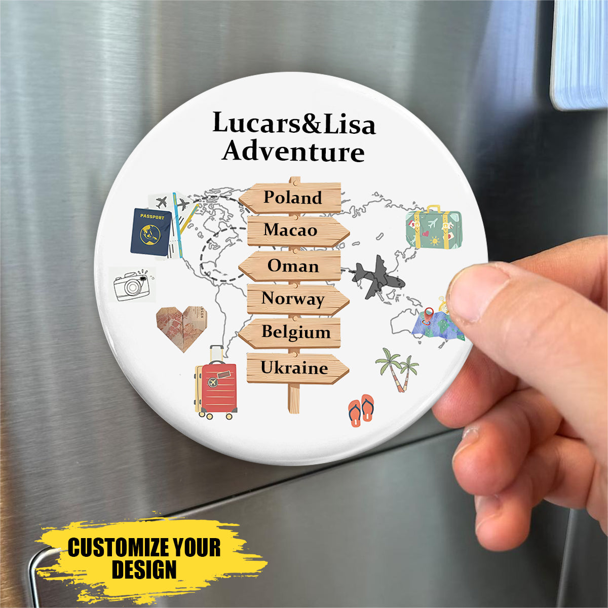 Travel Adventure Personalized Fridge Magnet