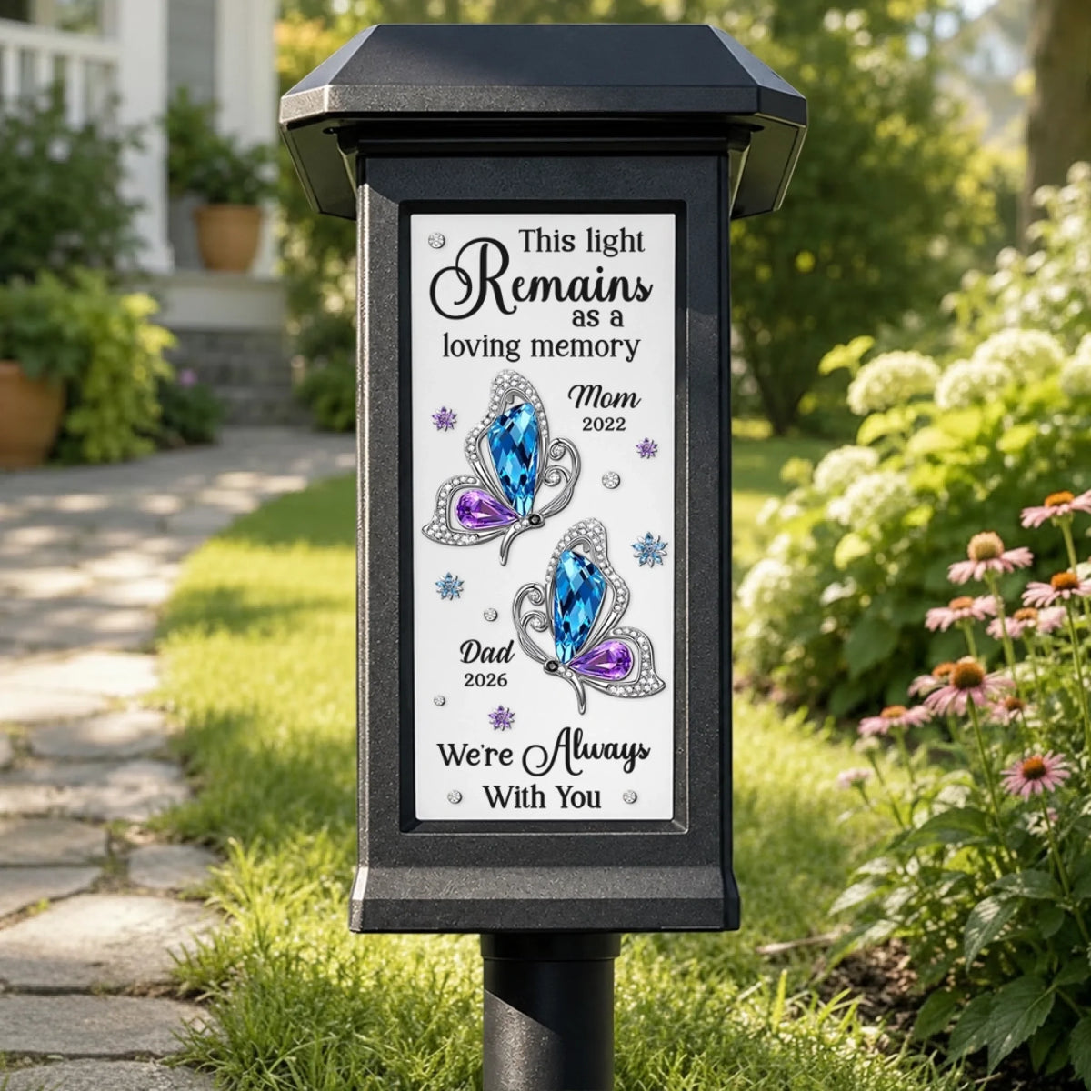 Custom Solar Garden Light -  Forever Remembered Forever Loved