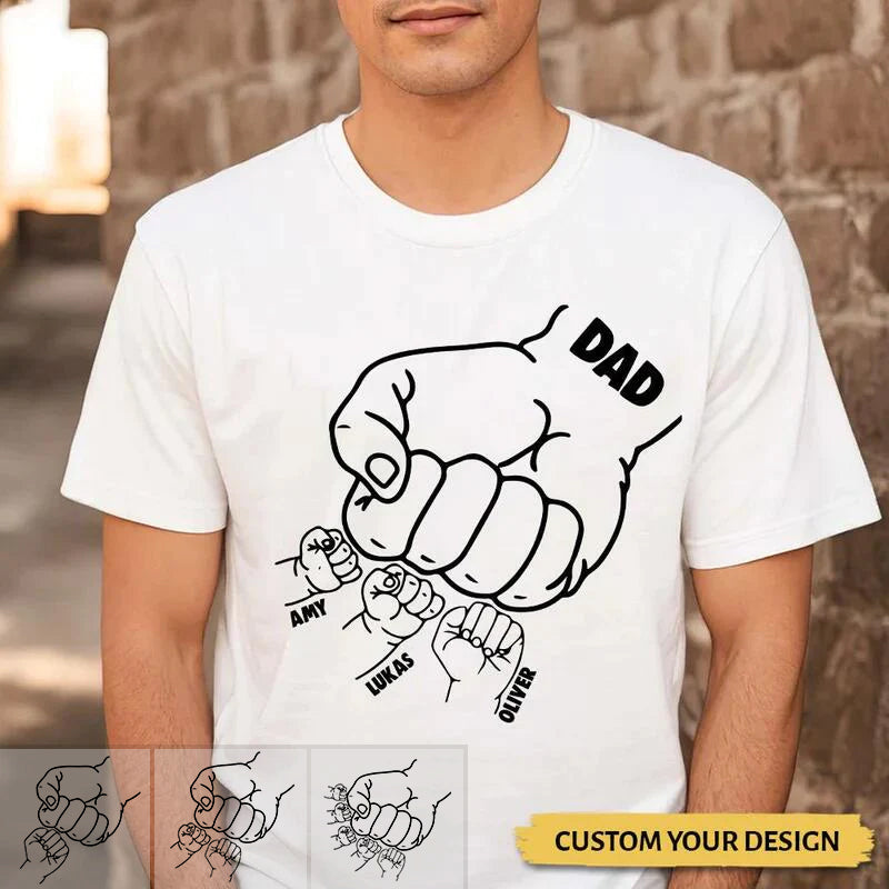 Dad Hand Bumps - Personalized T-Shirt - Best Gift For Father