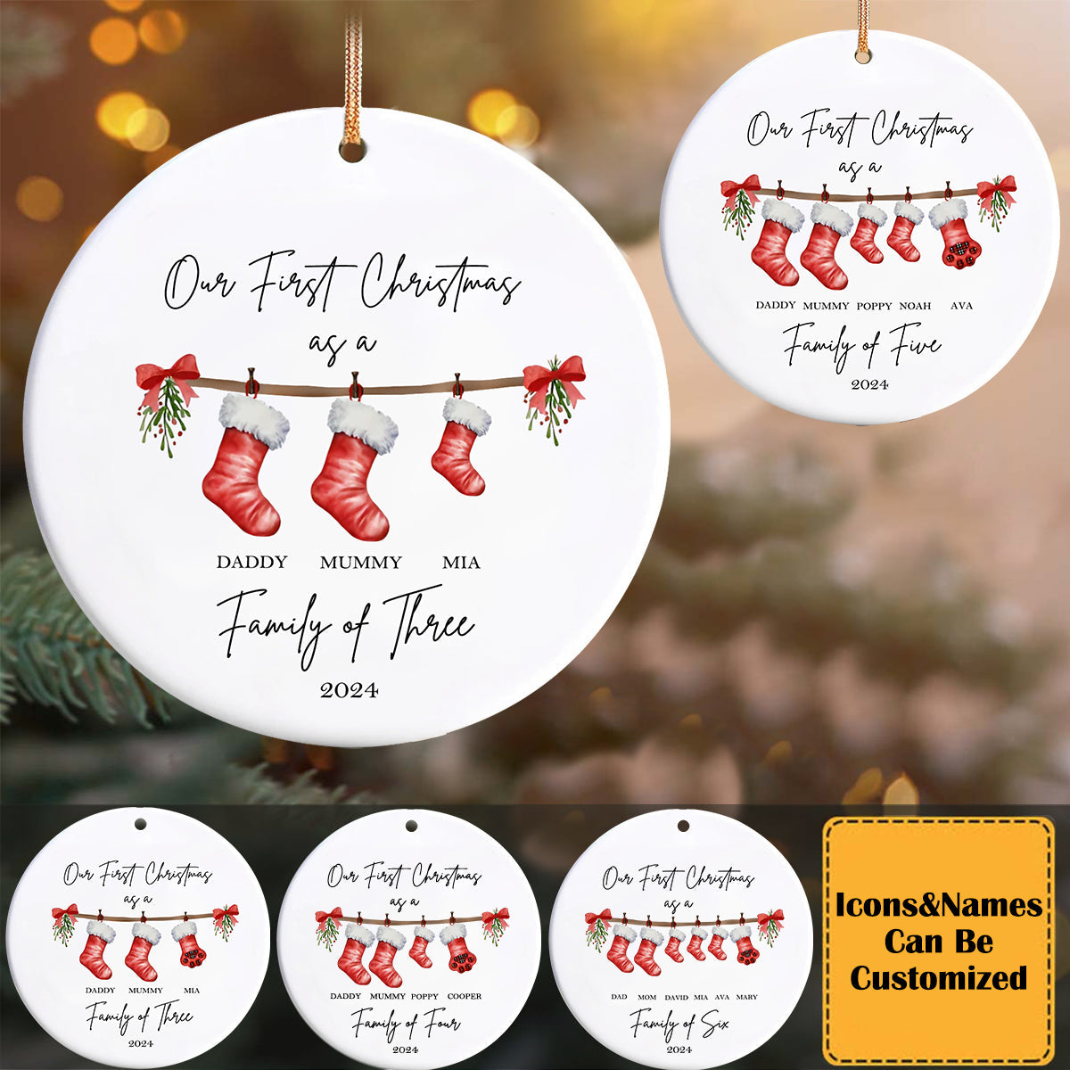 First Christmas As A Family Personalised Ornament