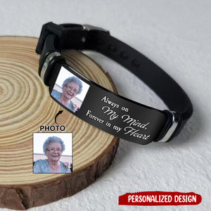 Custom Memorial Silicone Bracelet with Photo , Custom Photo Bracelet