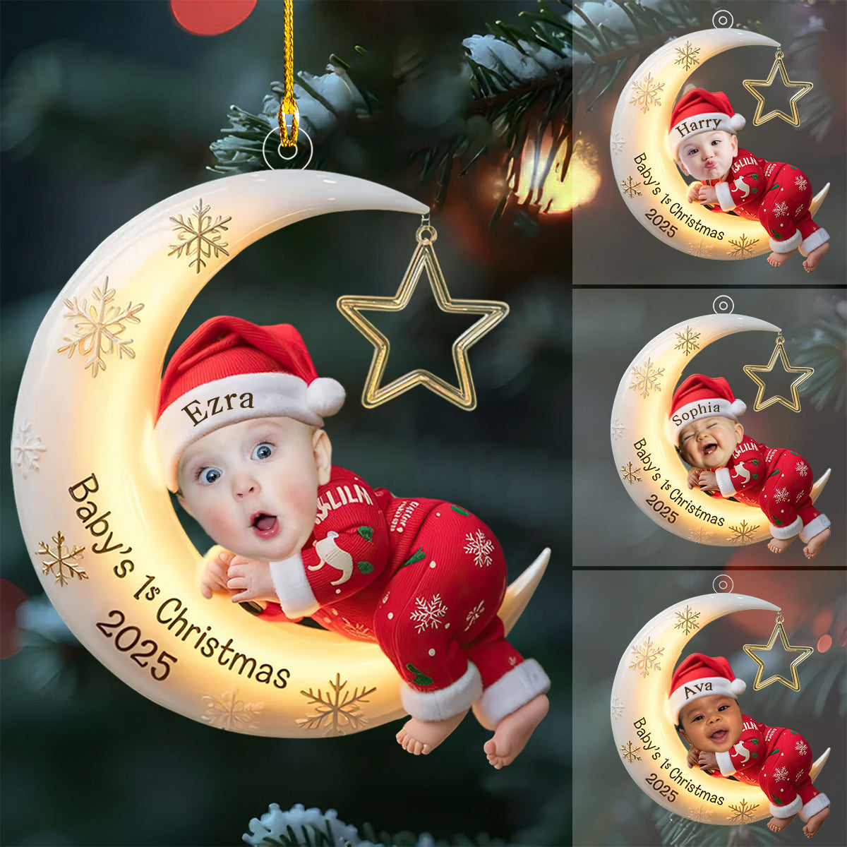 Personalized Baby First Christmas Ornament, Upload Photo