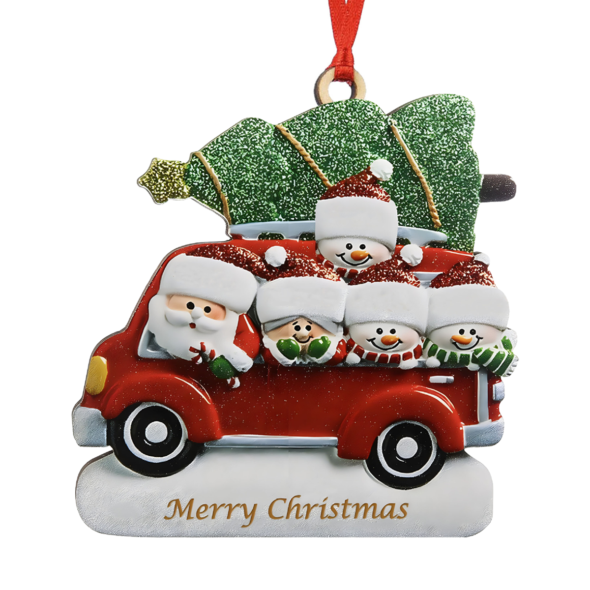 Personalized Christmas Family Red Truck Ornament-Gift For Family