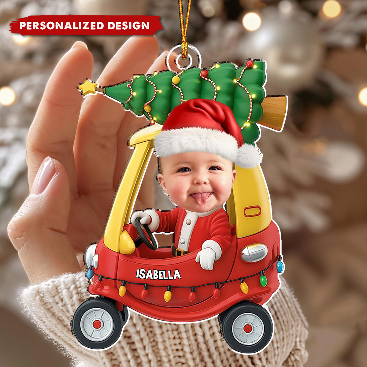 My Lovely Grandkid - Personalized Baby Photo Christmas Ornament
