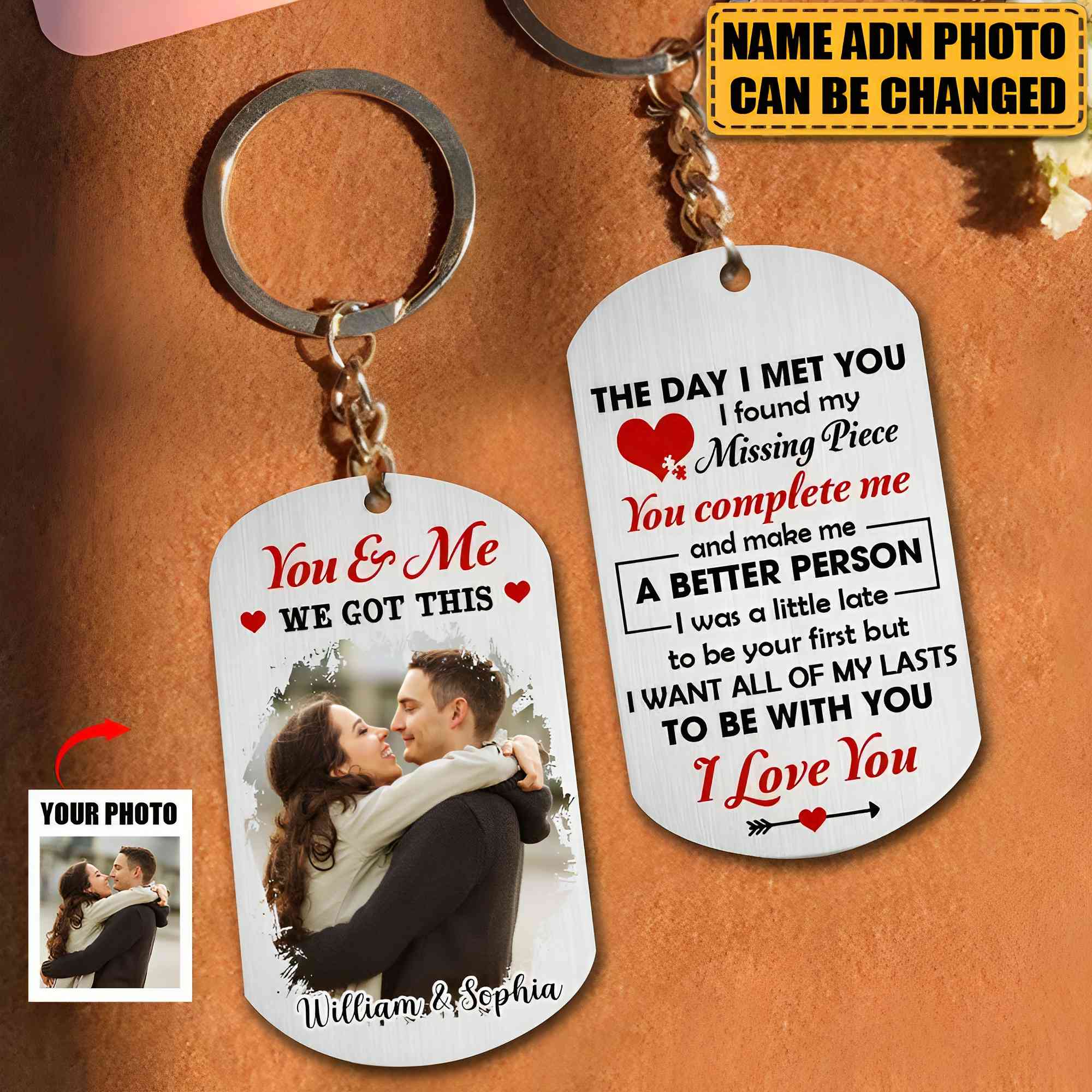 Gift For Husband From Wife The Day I Met You Aluminum Keychain