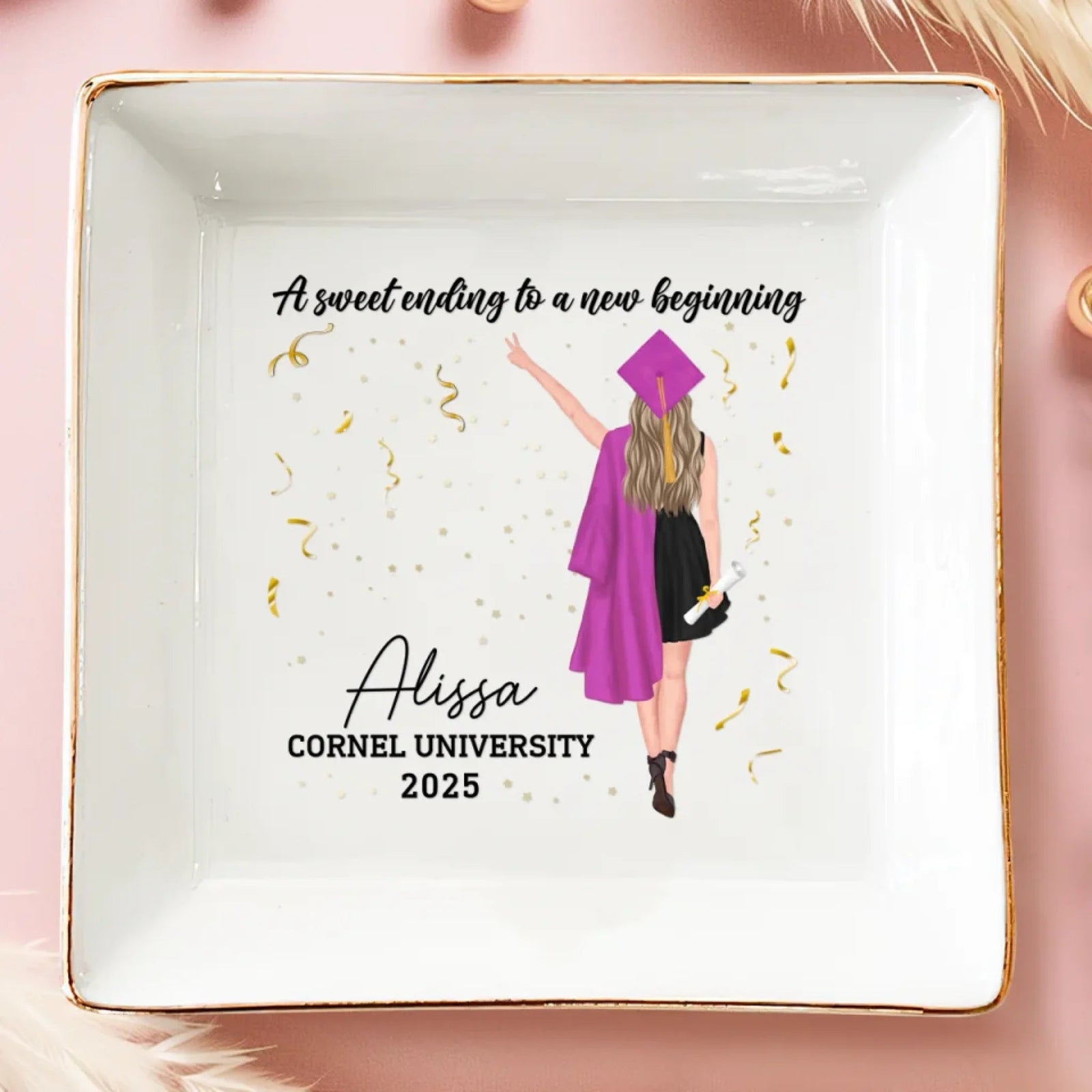 Personalized Custom Jewelry Dish - Graduation Gift