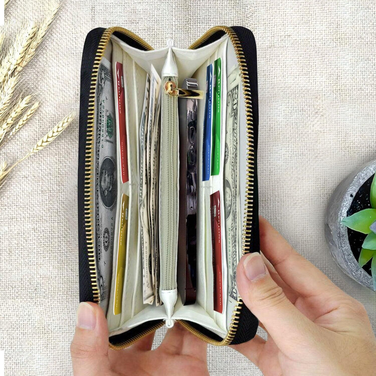 Custom Photo I'll Carry You -  Personalized Leather Long Wallet