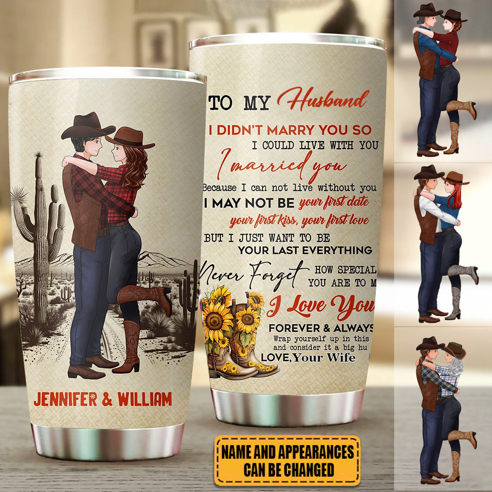 To My Wife I Love You Forever&Always -Personalized Cowboy Couple Tumbler