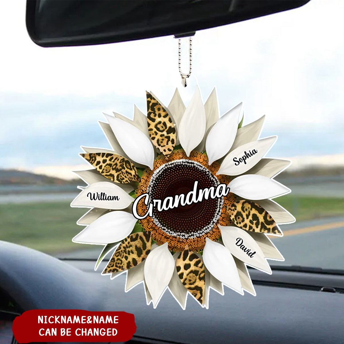 Nana Mom Family Sunflower - Personalized Acrylic Ornament