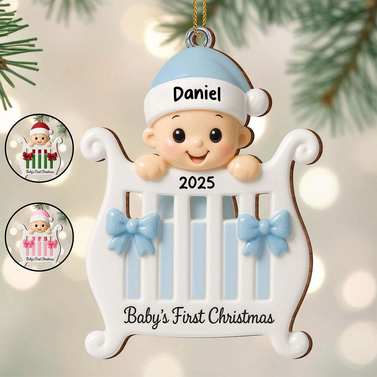 Baby's First Christmas ,Custom Wood Ornament