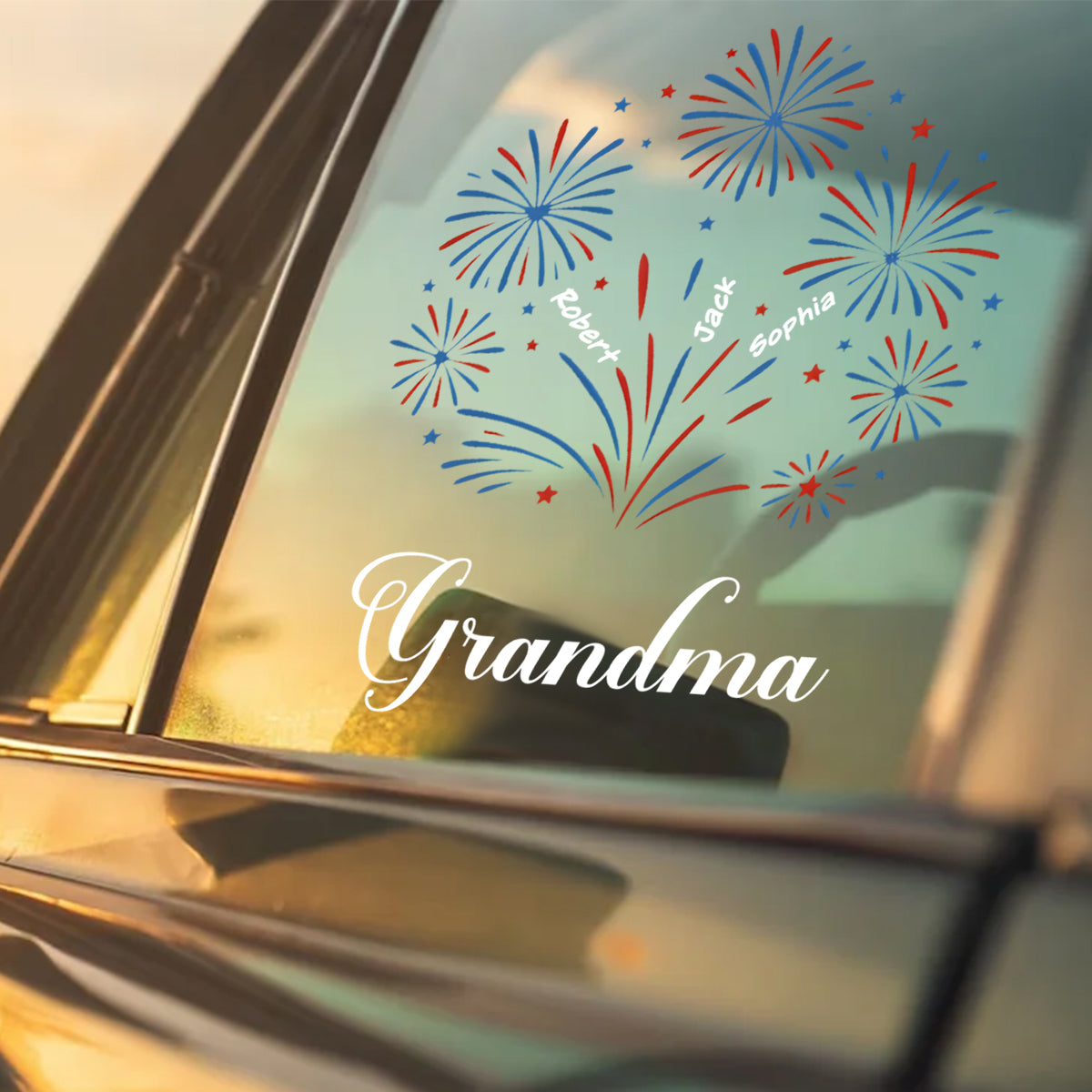Personalized 4th Of July Sticker With Kids Names