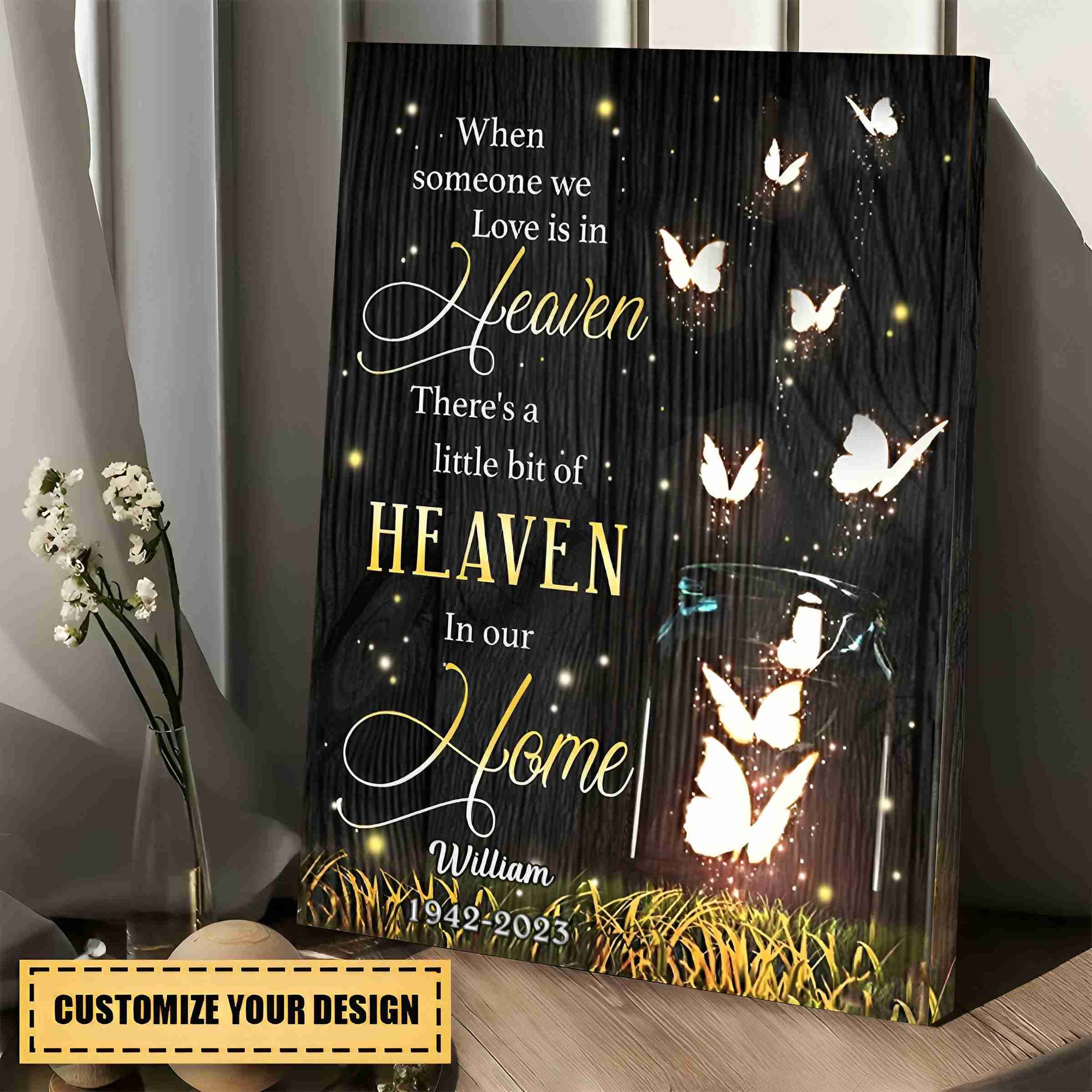 In Our Home Butterfly- Personalized Memorial Canvas