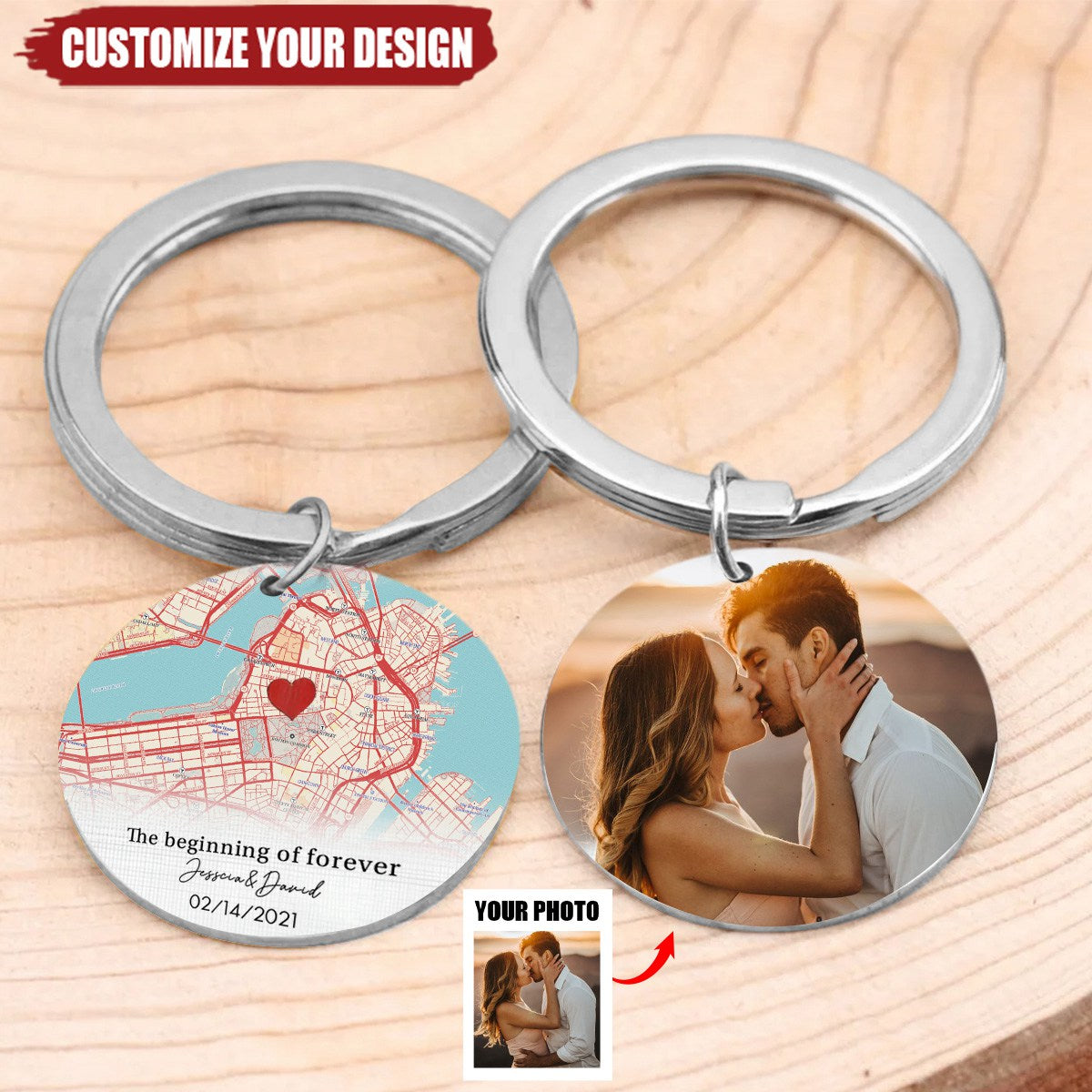 Where It All Began Personalized Circle Aluminum Keychain