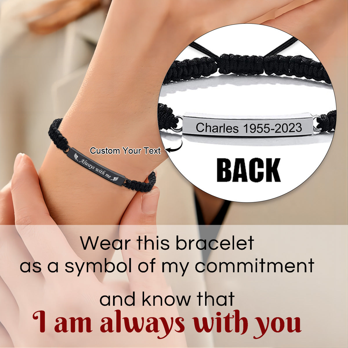 Personalized Always With Me Memorial Urn Bracelet - Gift For Christmas