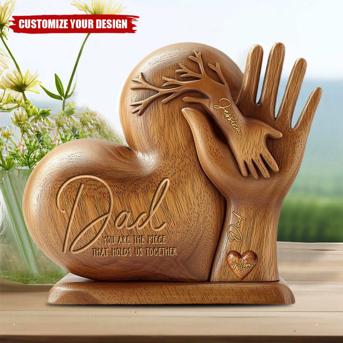 Dad You Are The Piece That Holds Us Together - Personalized Father Custom Shaped Plaque