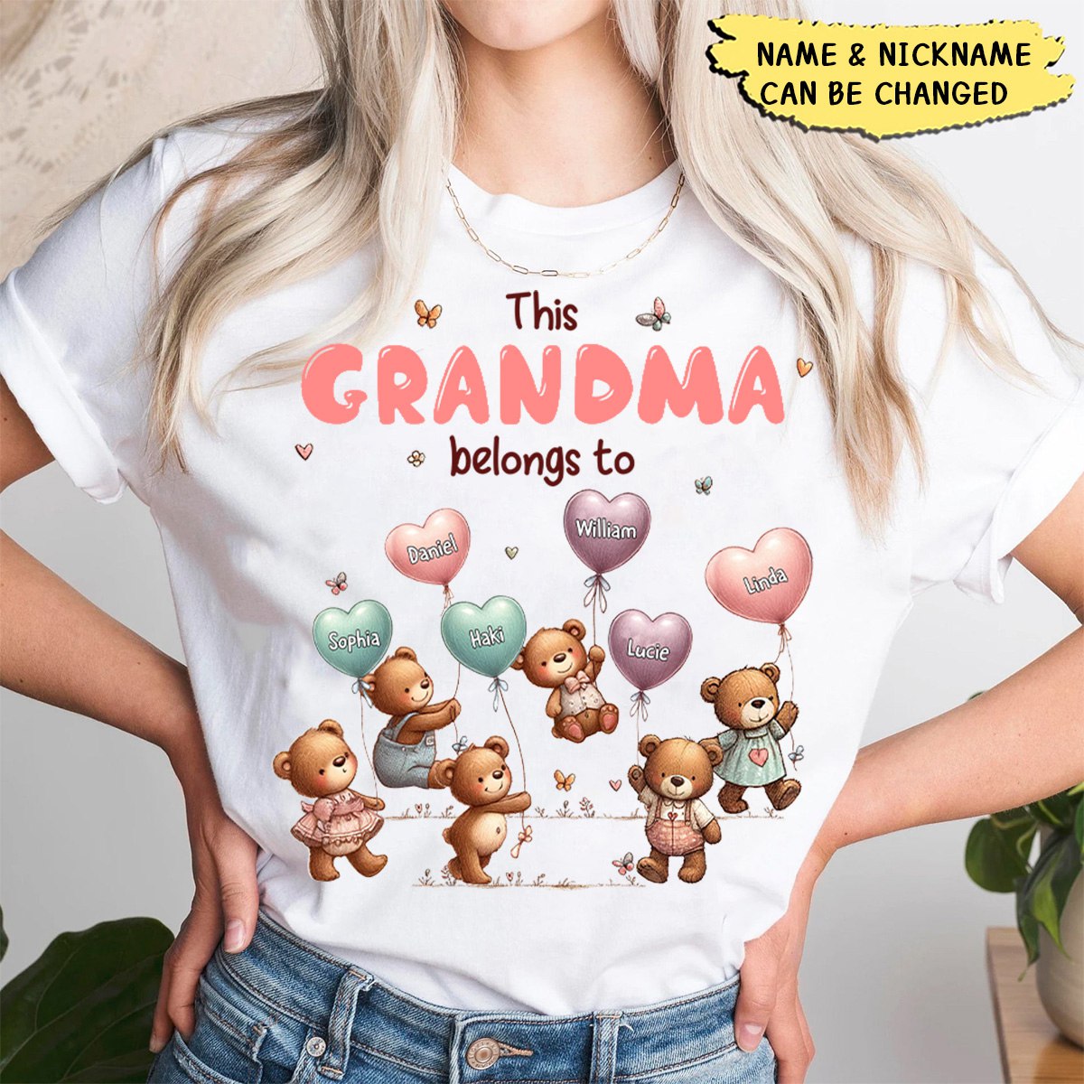 This Grandma belongs to Cute Balloon Bear Personalized T-shirt