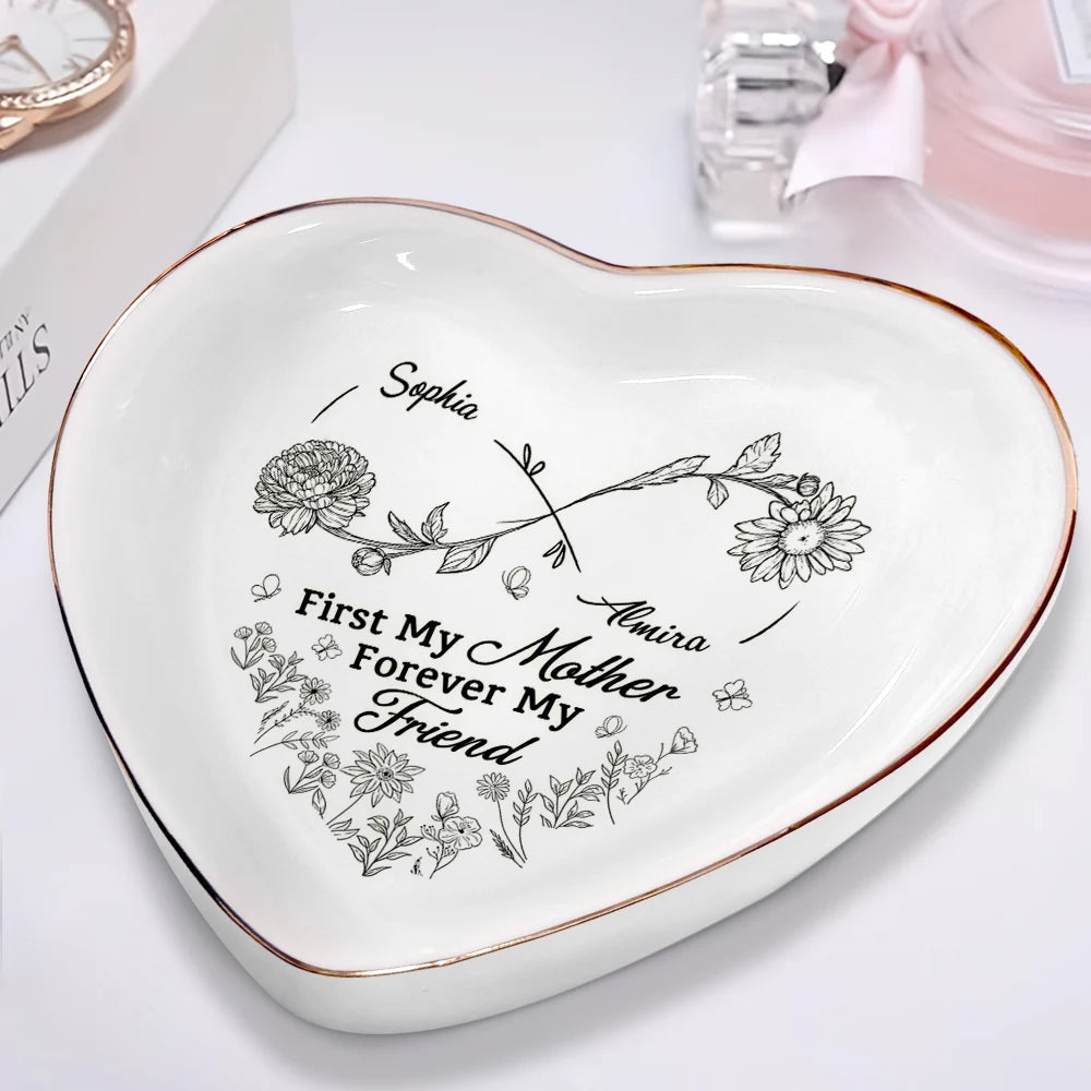 Mother And Daughter A Bond That Can't Be Broken - Personalized Heart Ring Dish