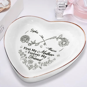 Mother And Daughter A Bond That Can't Be Broken - Personalized Heart Ring Dish