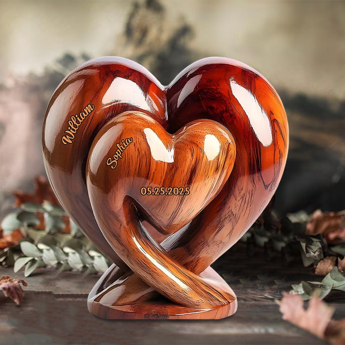 Together With Heart Personalized Shaped Couple Acrylic Plaque