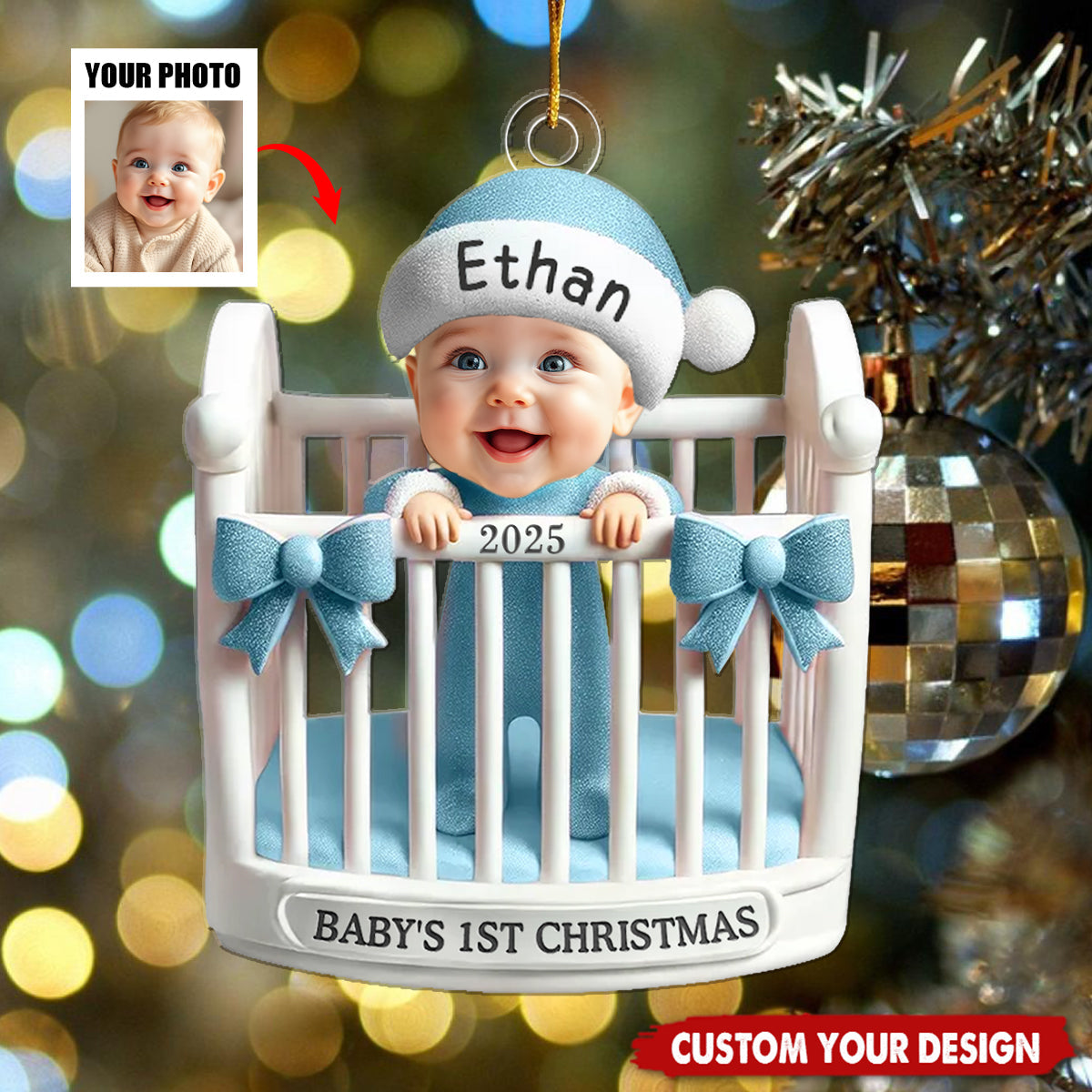Baby's First Christmas - Personalized Custom Photo Acrylic Ornament