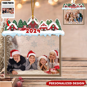 Personalized Custom Photo Family 2024 Christmas Ornament