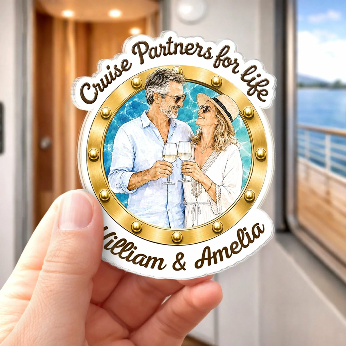 Personalized Cruise Partners For Life Photo Magnet