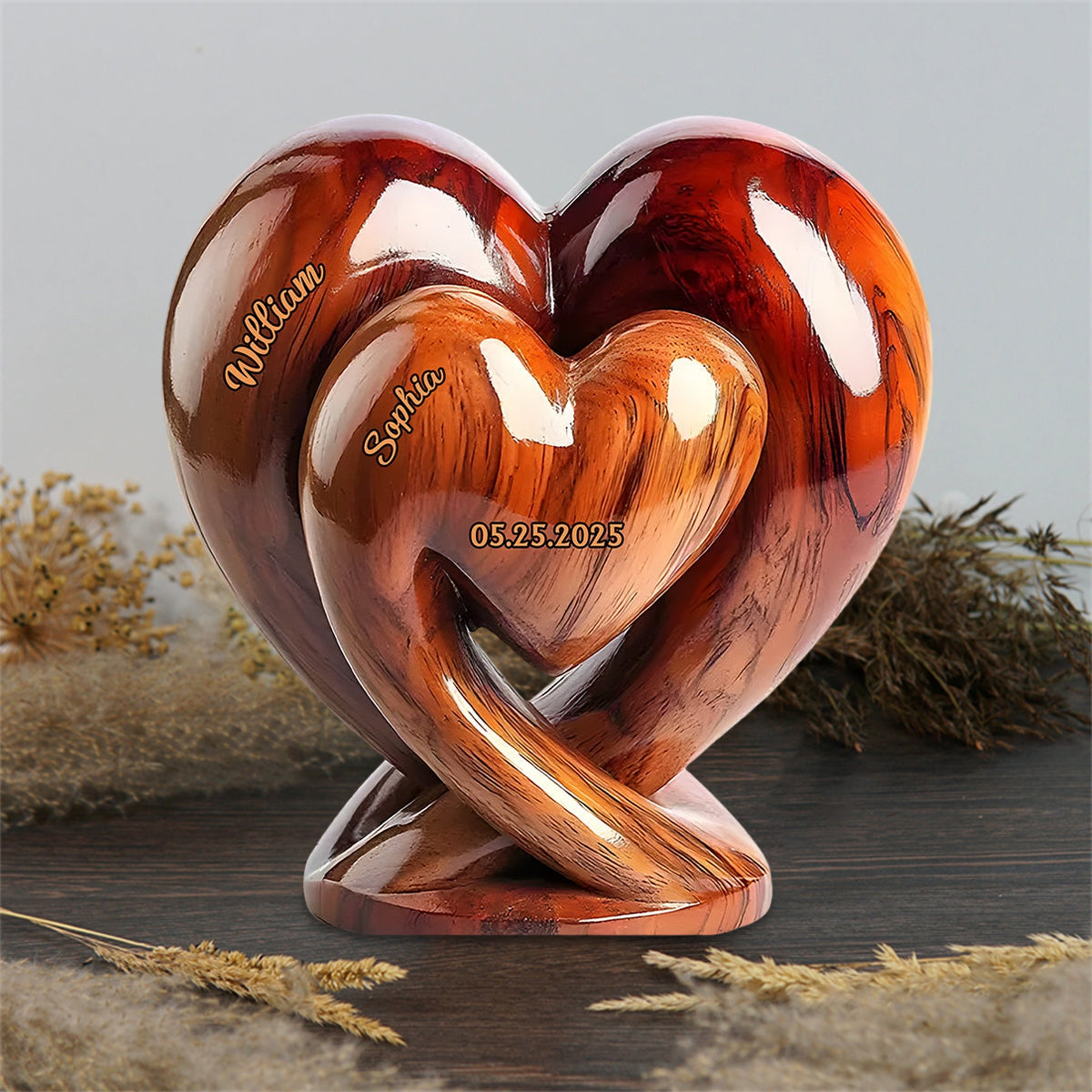 Together With Heart Personalized Shaped Couple Acrylic Plaque