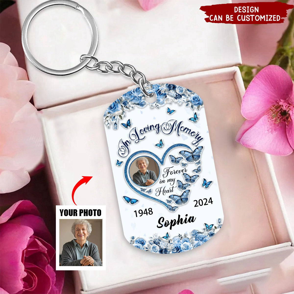 In Loving Memorial Forever In My Heart Upload Photo Personalized Keychain