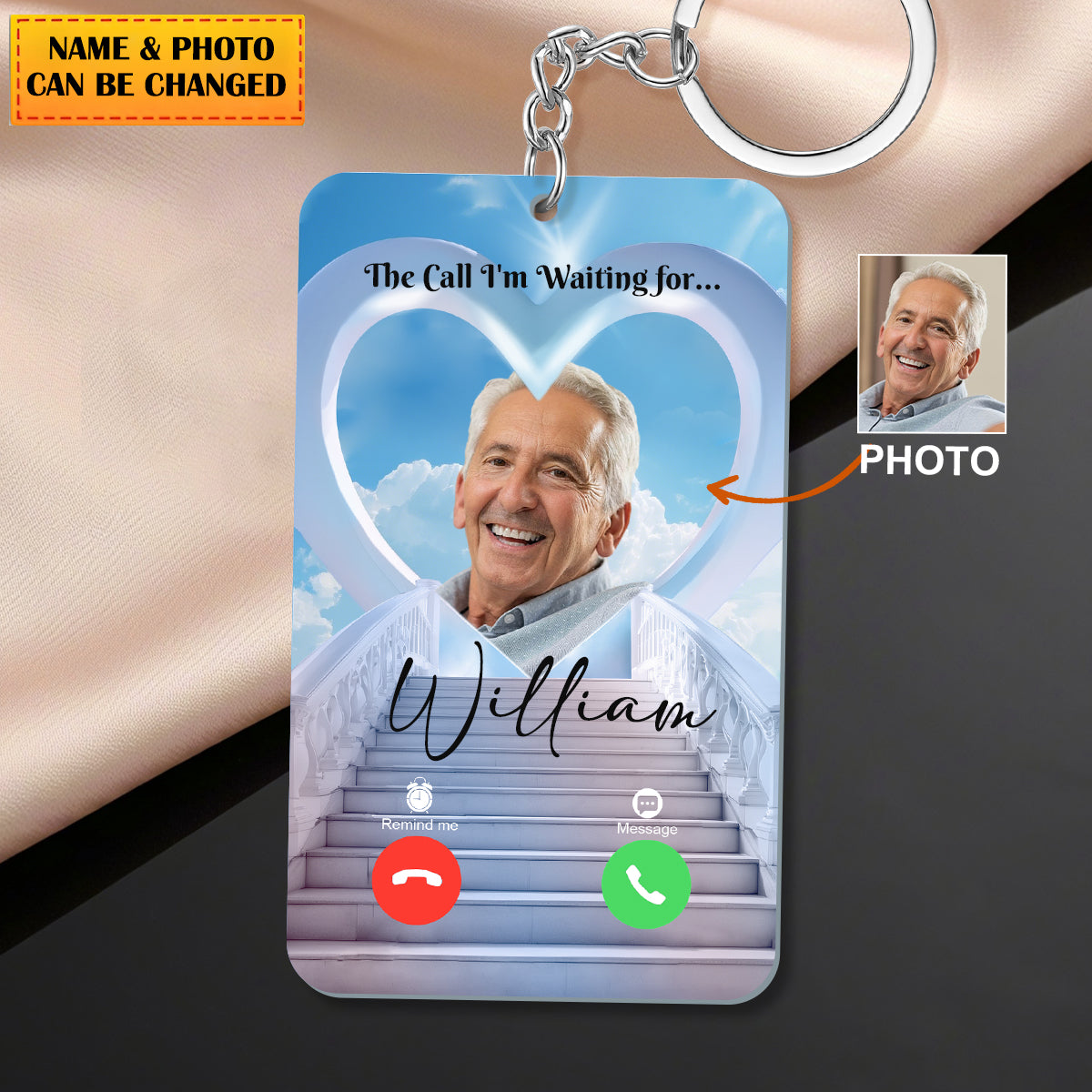 The Call I'm Waiting For -Personalized Memorial keychain